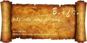 Böröndy Ákos névjegykártya